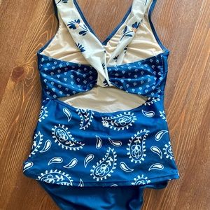 Nani Swimwear Tankini Navy Blue Pattern Size Small